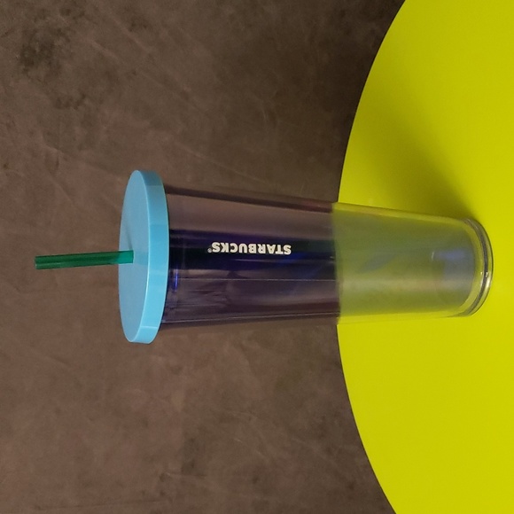 Starbucks 2018 Clear Blue Poppy Flower Floral Cold Cup Coffee Tumbler 24oz Venti - Picture 2 of 4